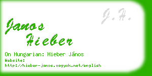 janos hieber business card